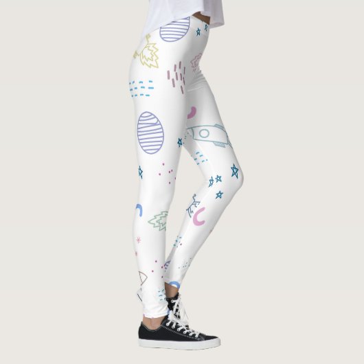 Cute Space Rockets Patroon | LEGGINGS (Rechts)