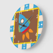 Cute Space Shiket Rocket Buitenspace Blue Kinder Grote Klok (Hoek)