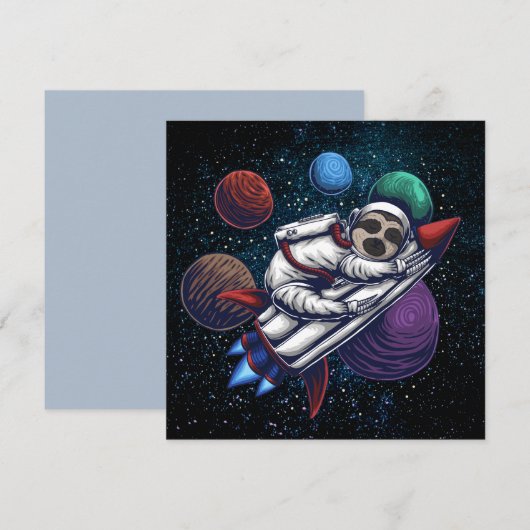 Cute Space Sleuf Feestdagenkaart (Voorkant / Achterkant)