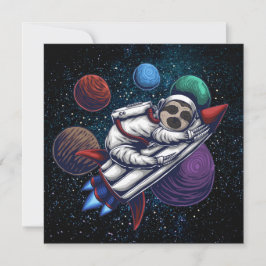 Cute Space Sleuf Feestdagenkaart