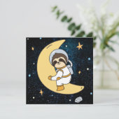 Cute Space Sloth Holiday Kaart (Staand voorkant)