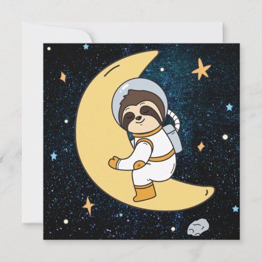Cute Space Sloth Holiday Kaart (Voorkant)