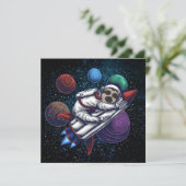 Cute Space Sloth Holiday Kaart (Staand voorkant)