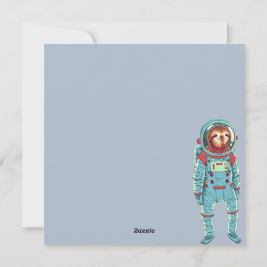 Cute Space Sloth Holiday Kaart (Achterkant)