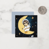 Cute Space Sloth Note Kaart Notitiekaartje (Voorkant / Achterkant in situ)