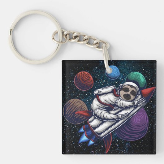 Cute Space Sloth Sleutelhanger (Voorkant)