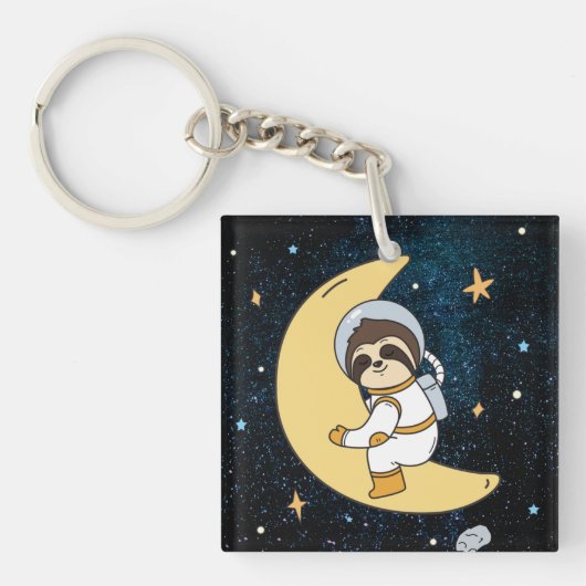 Cute Space Sloth Sleutelhanger (Voorkant)