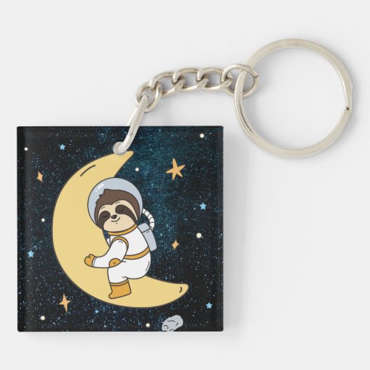 Cute Space Sloth Sleutelhanger (Achterkant)