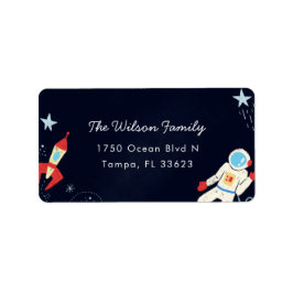 Cute Space Theme Return-adres Etiket
