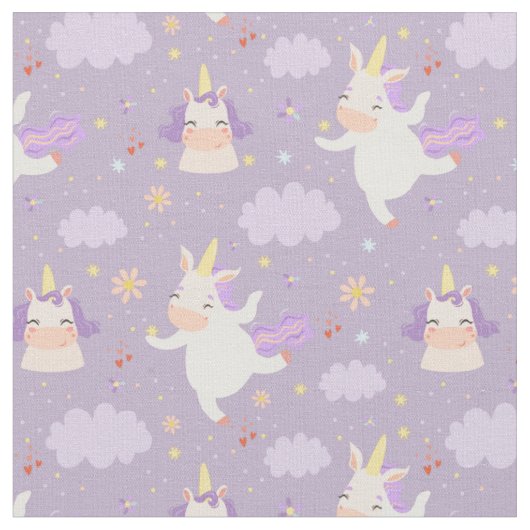 Cute Space Unicorns Stof (Close Up)