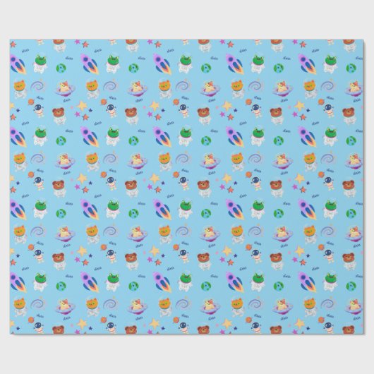 Cute Space wrapping paper  Cadeaupapier (Vlak)