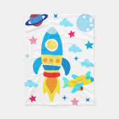 Cute Spacecraft Rocket Ships Pattern Fleece Deken (Voorkant)