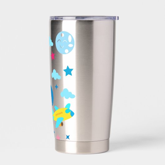 Cute Spacecraft Rocket Ships Pattern Geïsoleerde Drinkbeker (Links)