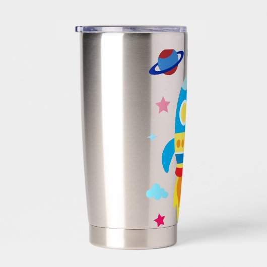 Cute Spacecraft Rocket Ships Pattern Geïsoleerde Drinkbeker (Rechts)
