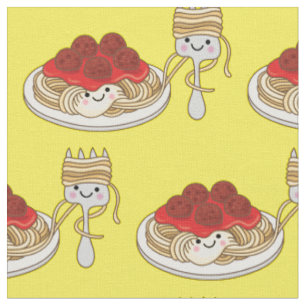 Cute Spaghetti Kinder Kawaii Cartoon Noodles Pasta Stof