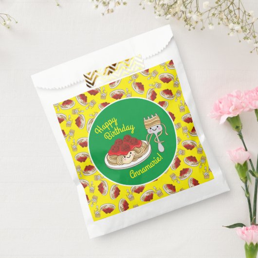 Cute Spaghetti kinderen Birthday Party Kawaii Bedankzakje (Gezegeld)