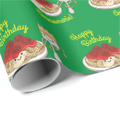 Cute Spaghetti kinderen Birthday Party Kawaii Cadeaupapier (Rol Hoek)