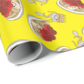 Cute Spaghetti kinderen Birthday Party Kawaii Cadeaupapier (Rol Hoek)