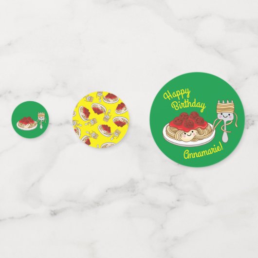 Cute Spaghetti kinderen Birthday Party Kawaii Confetti (Achterkanten)