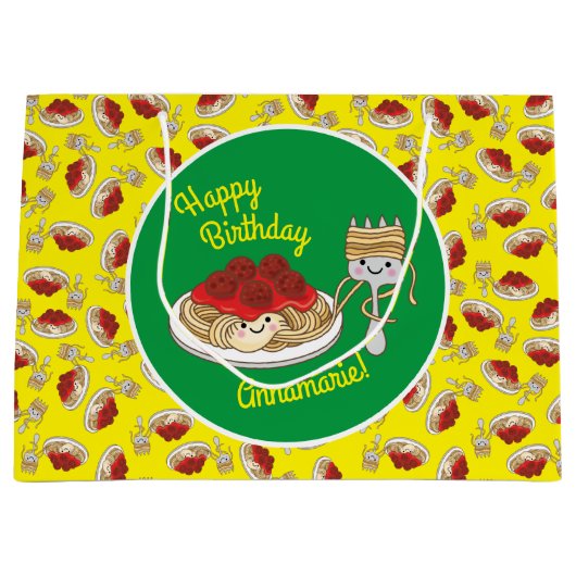 Cute Spaghetti kinderen Birthday Party Kawaii Groot Cadeauzakje (Voorkant)