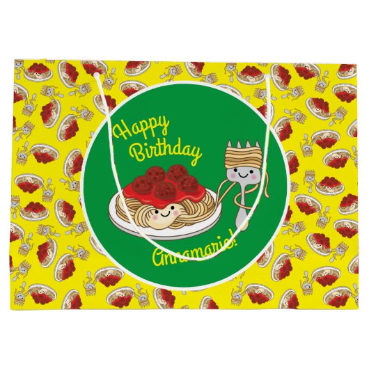 Cute Spaghetti kinderen Birthday Party Kawaii Groot Cadeauzakje (Achterkant)