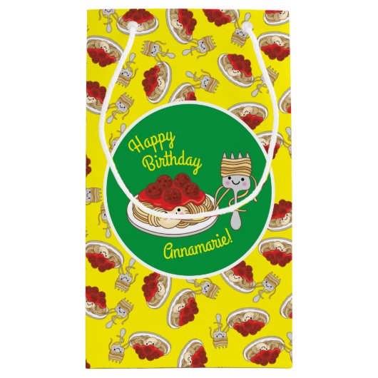 Cute Spaghetti kinderen Birthday Party Kawaii Klein Cadeauzakje (Achterkant)
