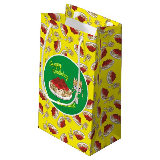 Cute Spaghetti kinderen Birthday Party Kawaii Klein Cadeauzakje (Achterkant Gekanteld)