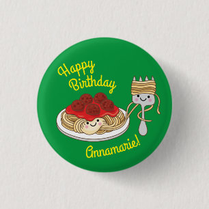 Cute Spaghetti kinderen Birthday Party Kawaii Ronde Button 3,2 Cm