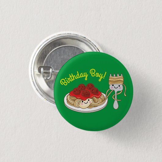 Cute Spaghetti kinderen Birthday Party Kawaii Ronde Button 3,2 Cm (Voorkant /achterkant)