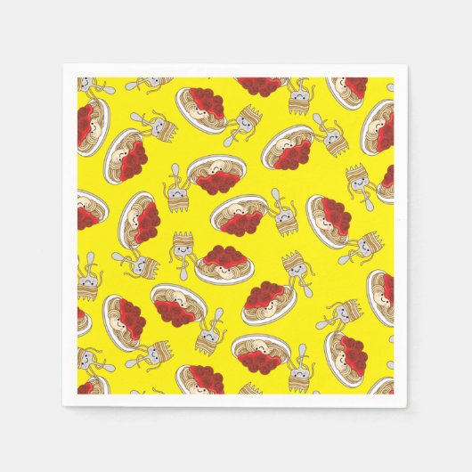 Cute Spaghetti kinderen Birthday Party Kawaii Servet (Voorkant)