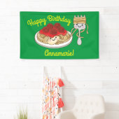 Cute Spaghetti kinderen Birthday Party Kawaii Spandoek (Insitu)