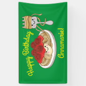 Cute Spaghetti kinderen Birthday Party Kawaii Spandoek (Verticaal)