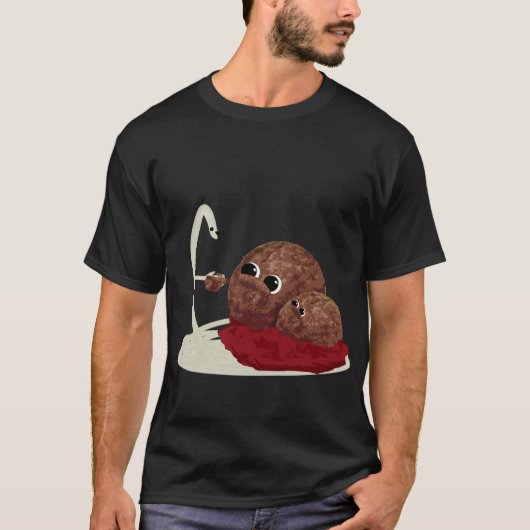 Cute Spaghetti Meeting Meatballen T-shirt (Voorkant)