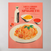 Cute Spaghetti Wall Print Retro Kitchen Wall Art   (Voorkant)