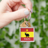 Cute Spain Bull, Sun & Flag Sleutelhanger (Hand)