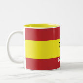 Cute Spain Bull, Sun & Flag Tweekleurige Koffiemok (Links)