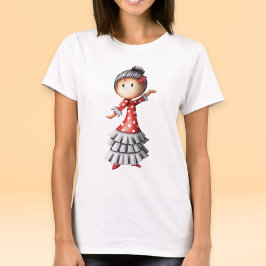 Cute Spain Sevillana Flamenco Dancer T-Shirt