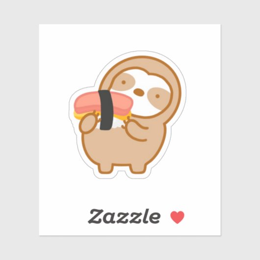 Cute Spam Musubi Sloth Sticker (Vel)