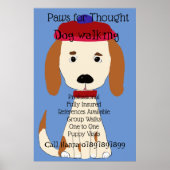 Cute Spaniel Dog Walking Grooming Business Poster (Voorkant)