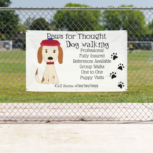 Cute Spaniel Dog Walking Grooming Business Spandoek (Insitu)