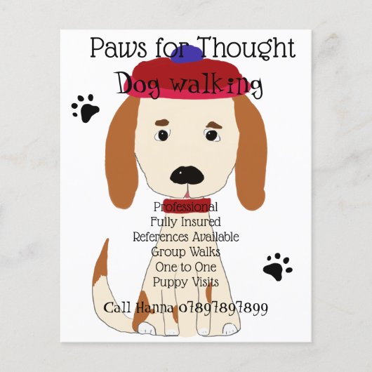 Cute Spaniel Dog wandelend Dog Groomer Flyer (Voorkant)