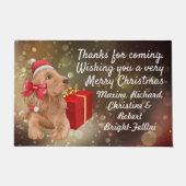 Cute Spaniel Red pet en box festive custom Xmas Deurmat (Voorkant)