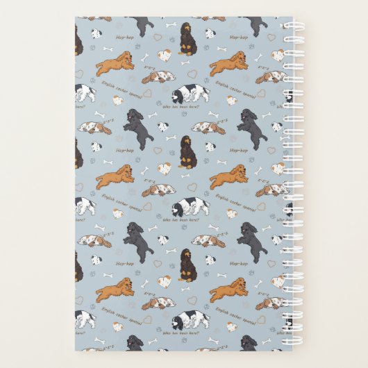 Cute Spaniels patroon Planner (Achterkant)