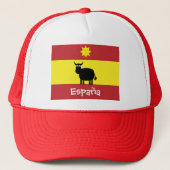Cute Spanish Bull, Smiling Sun & Flag Trucker Pet (Voorkant)