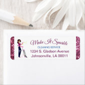 Cute Sparkle Cartoon Maid Cleaning Services Etiket (Insitu)