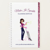 Cute Sparkle Cartoon Maid Cleaning Services Planner (Voorkant)