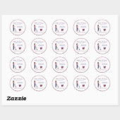 Cute Sparkle Cartoon Maid Cleaning Services Ronde Sticker (Vel)