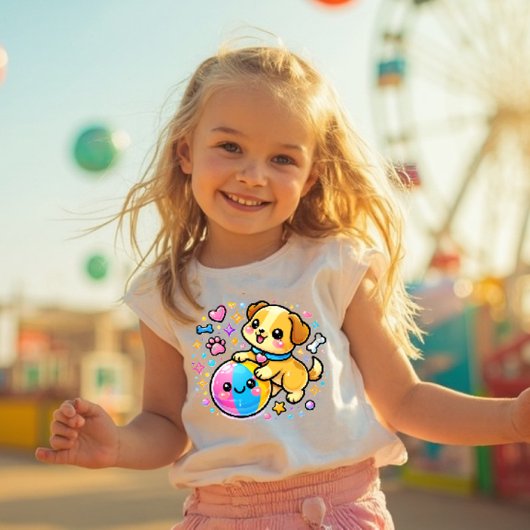 Cute Sparkle Puppy Y2K Toddler Tee Kinder Shirts