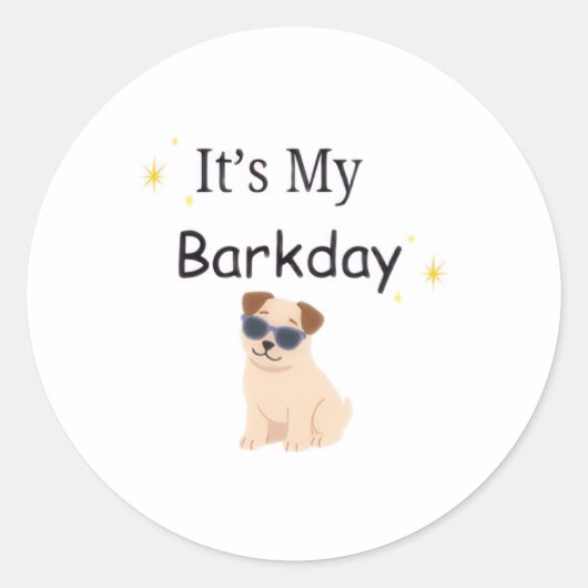 Cute Sparkly Het Is Mijn Verjaardag Hond Sticker (Voorkant)