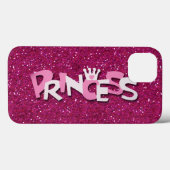 Cute Sparkly Hot Pink Princess Glitter Case-Mate iPhone Case (Achterkant (horizontaal))
